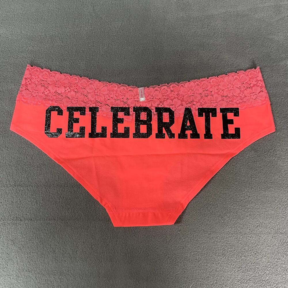 Victoria's Secret PINK 2011 Extra Low Rise Hipster Panty Orange Celebrate Lace